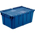 Global Industrial Plastic Distribution Container With Hinged Lid, 21-7/8x15-1/4x12-7/8, Blue 257809BL